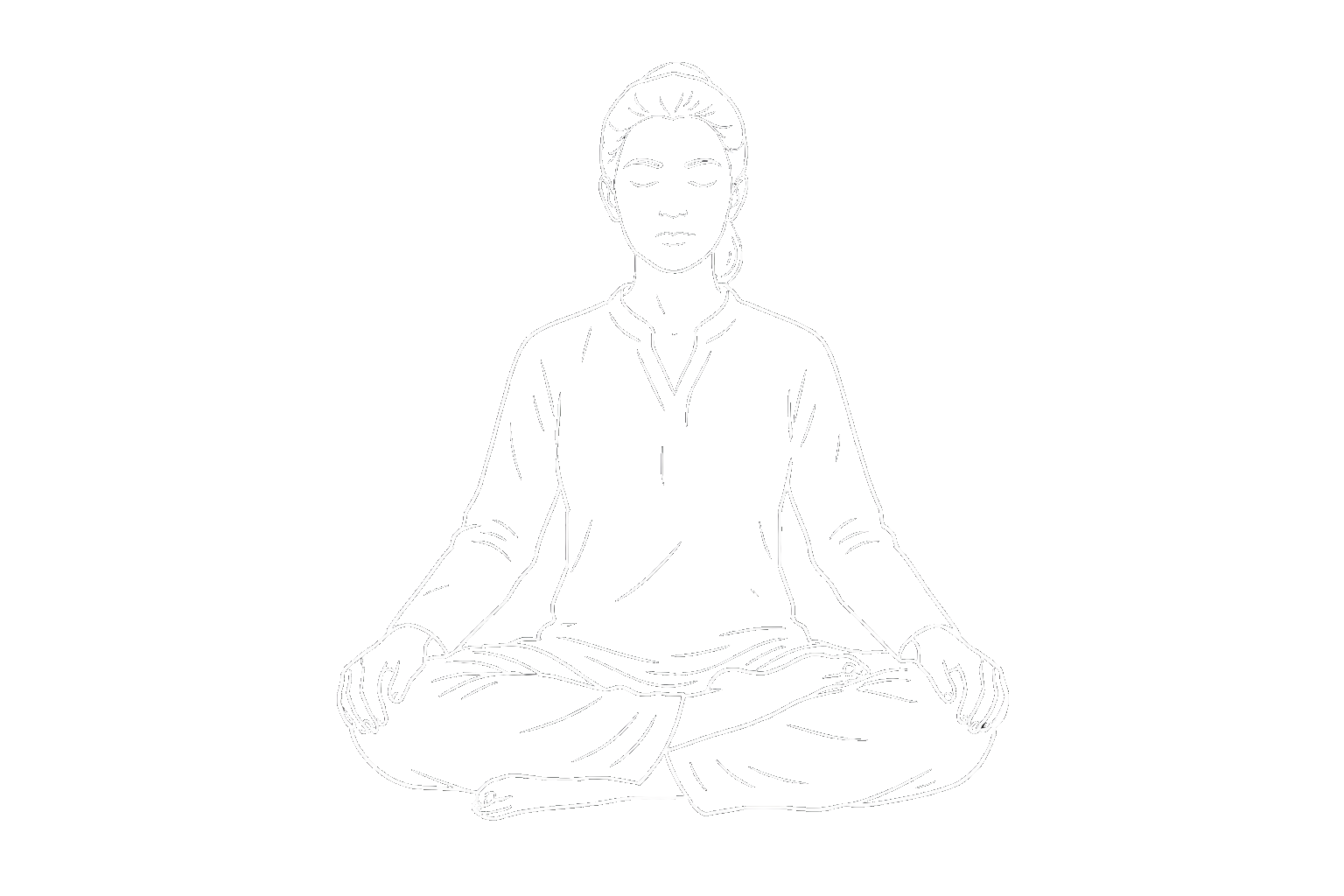 Woman practicing mindfulness with the Nowvigation app - calm, focused posture