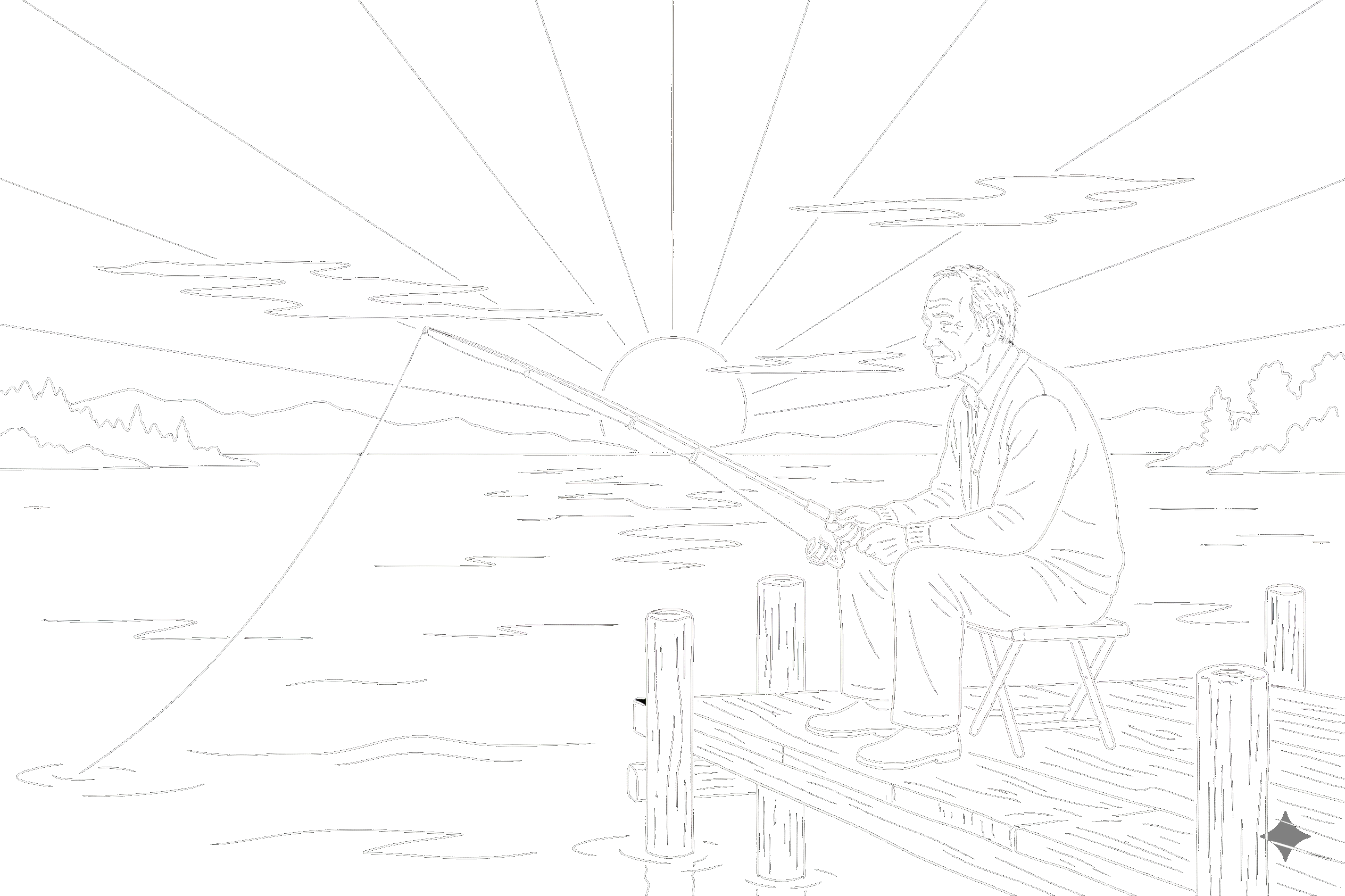 Lone fisherman - metaphor for learning to meditate independently without guided apps