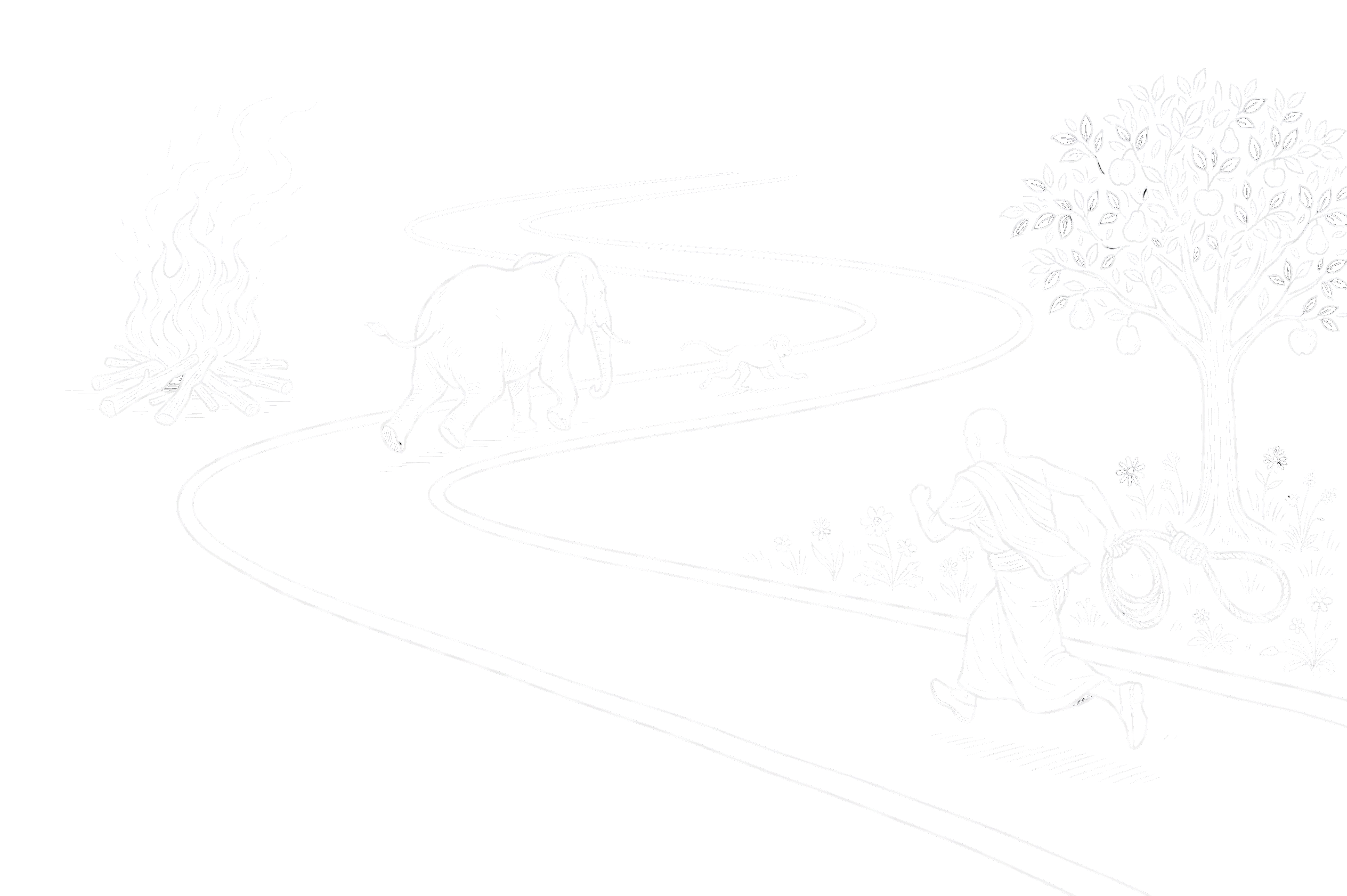 ציור מודרני של נתיב הפיל - שלב ראשון מתוך תשעה, עיבוד Nowvigation